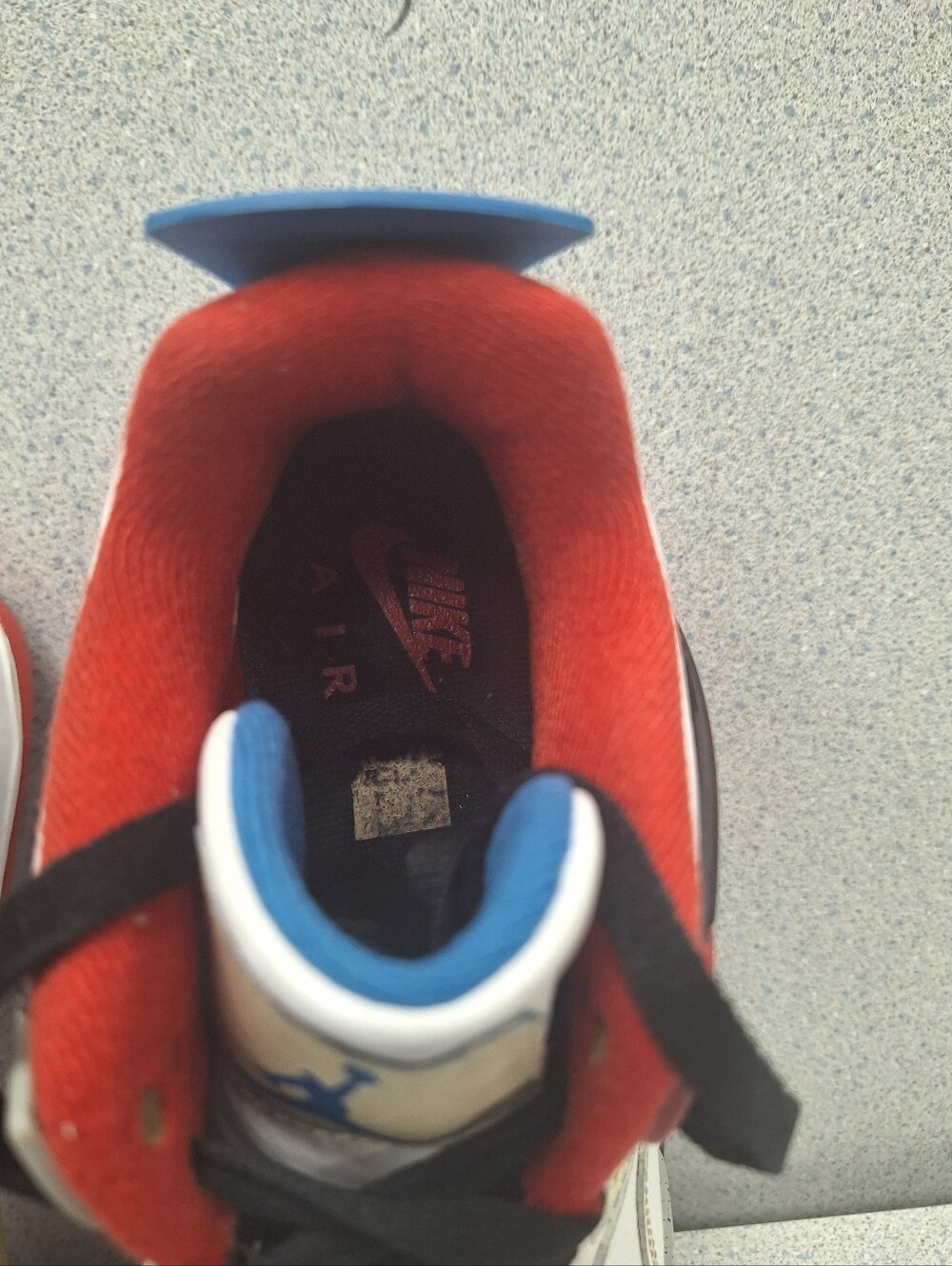 Jordan White Leather Retro 4 with Red and Blue Accents - Picture 8 of 10